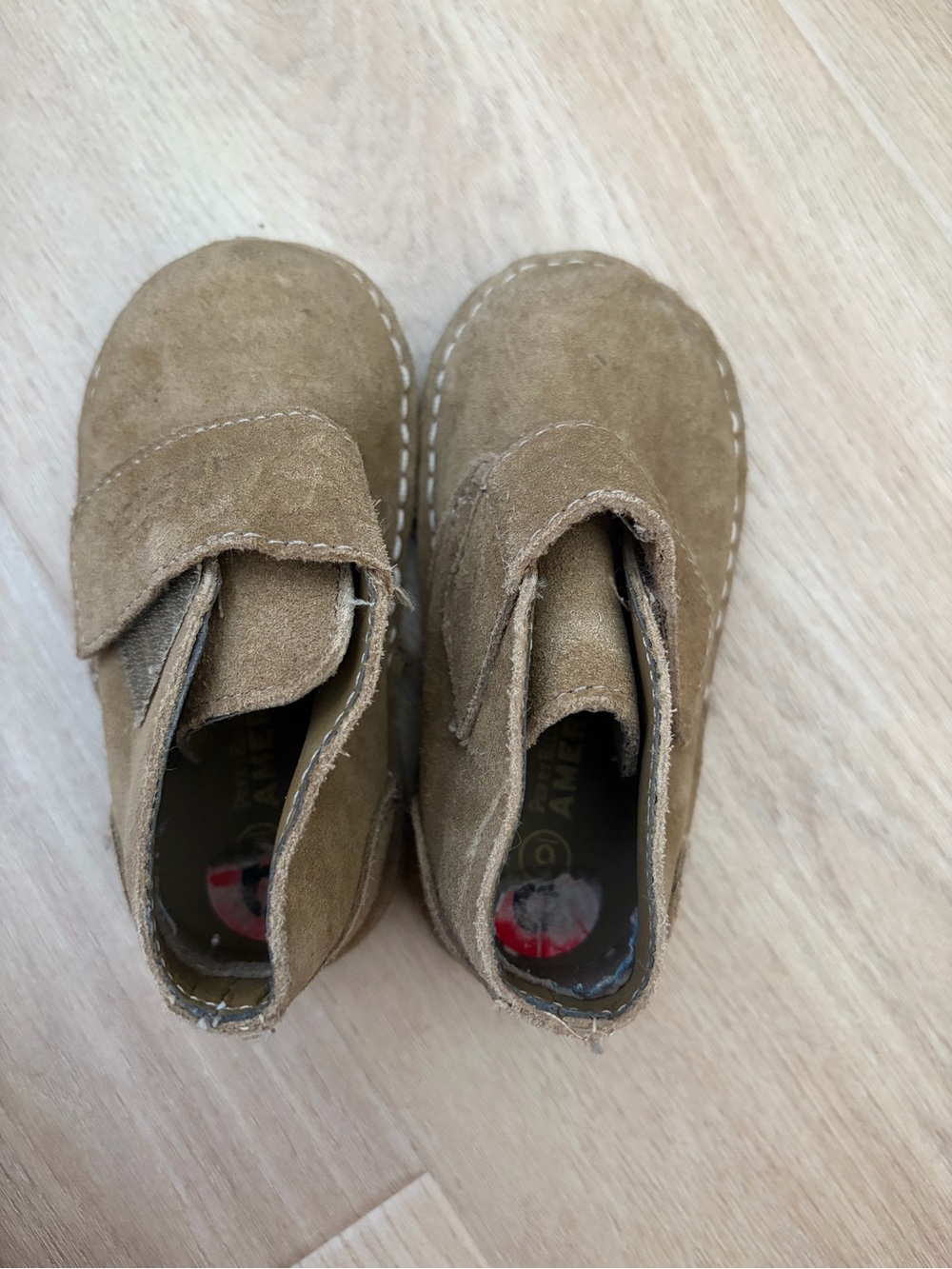 Perry Ellis Kids Suede Hook-and-Loop Boots in Tan